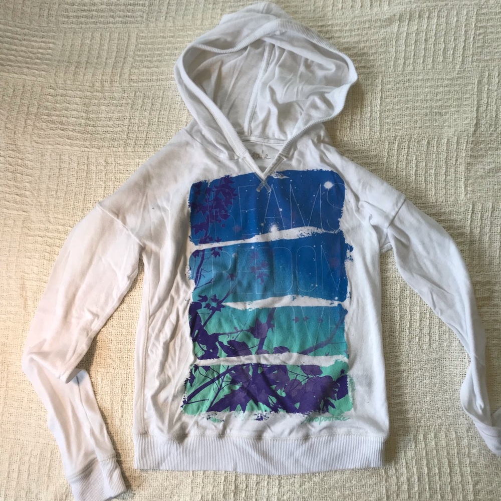 White XS Aéropostale hooded long sleeve shirt